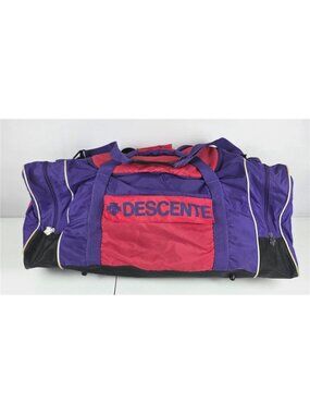 Vintage Descente Duffel Bag 80s 90s Purple Red Large Gym Travel Ski Retro Logo
